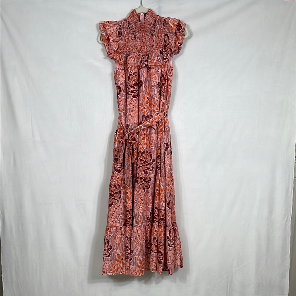 Likely Levine Midi Dress Size 4 High Neck Tie Waist EUC